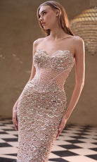 Andrea and Leo A1481 - Beaded Scallop Sweetheart Mermaid Gown - Silhouette Dresses