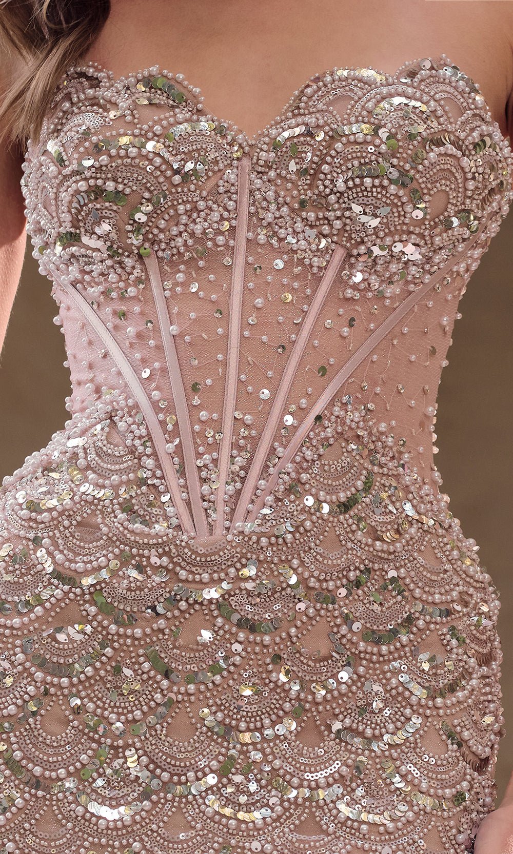 Andrea and Leo A1481 - Beaded Scallop Sweetheart Mermaid Gown - Silhouette Dresses