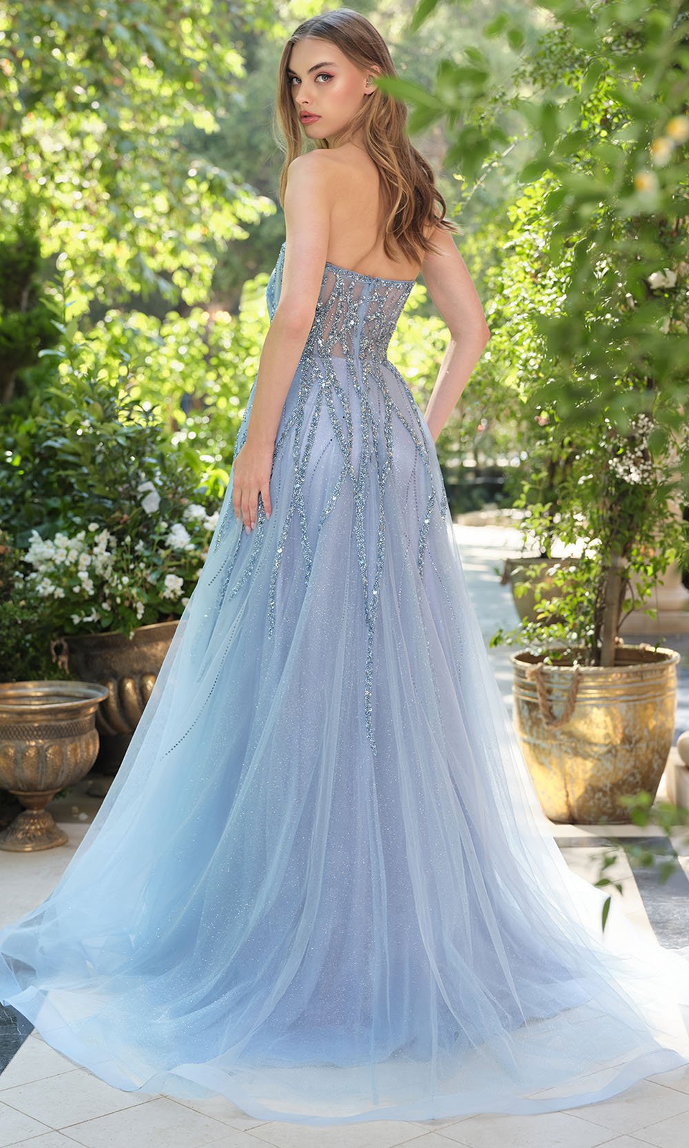 Andrea and Leo A1491 - Beaded A-Line Skirt Evening Gown - Silhouette Dresses