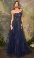 Andrea and Leo A1491 - Beaded A-Line Skirt Evening Gown - Silhouette Dresses