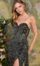 Andrea and Leo A1494 - Sweetheart Neck Beaded Evening Gown