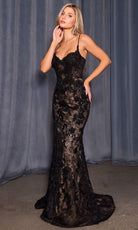 Andrea and Leo A1499 - Bow Accent Floral Lace Evening Gown