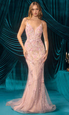 Andrea and Leo A1500 - Floral Beaded Sheath Evening Gown - Silhouette Dresses