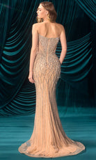 Andrea and Leo A1503 - Fully Beaded Strapless Prom Gown - Silhouette Dresses