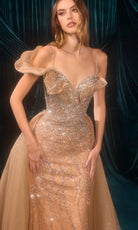 Andrea and Leo A1505 - Plunging Sweetheart Beaded Gown with Ruffle - Silhouette Dresses