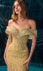 Andrea and Leo A1507 - Off Shoulder Sequin Encrusted Evening Gown - Silhouette Dresses