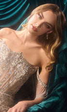 Andrea and Leo A1510 - Cold Shoulder Beaded Ornate Gown - Silhouette Dresses