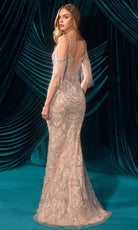Andrea and Leo A1510 - Cold Shoulder Beaded Ornate Gown - Silhouette Dresses