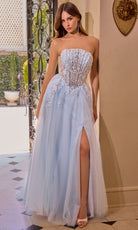 Andrea and Leo A1512 Embroidered Illusion Corset Dress