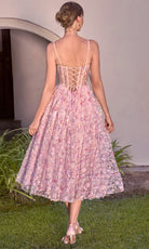 Andrea and Leo A1523 Floral Corset Tea-Length Dress