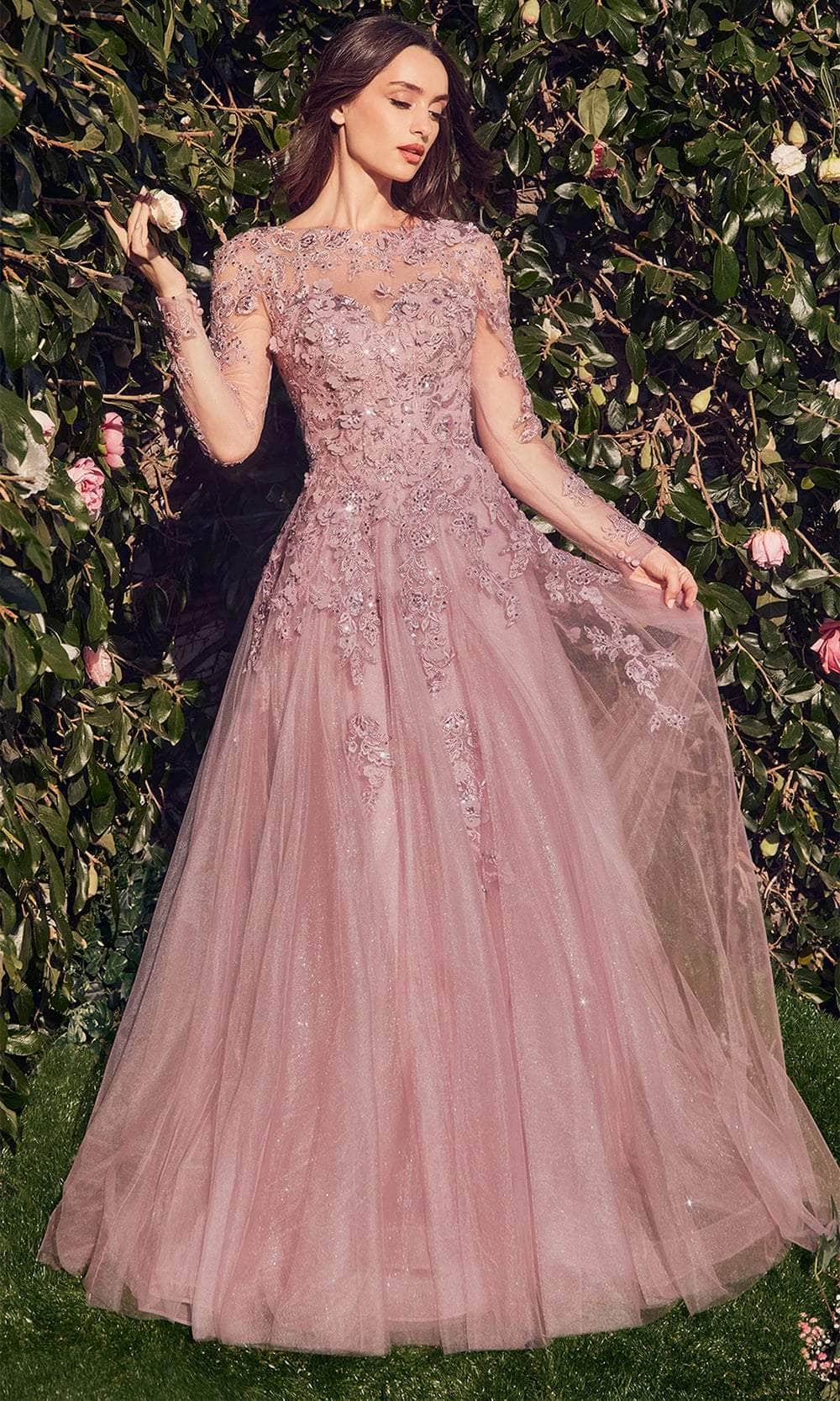Andrea and Leo MA108 - Illusion Long Sleeve Evening Gown - view 4