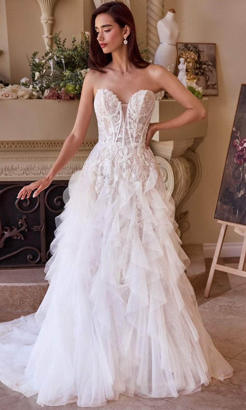 Andrea and Leo WL016 - Embroidered A-Line Bridal Gown - designer wedding dress at Silhouette Dresses