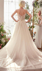 Andrea and Leo WL029 - Floral Lace Applique Deep V-Neck Bridal Gown - back view