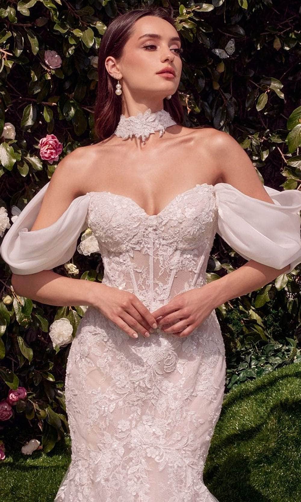 Andrea and Leo WL031 - Draped Shoulder Bridal Gown - detail view