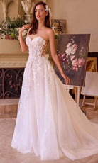 Andrea and Leo WL032 - Floral Applique A-Line Bridal Gown - back view