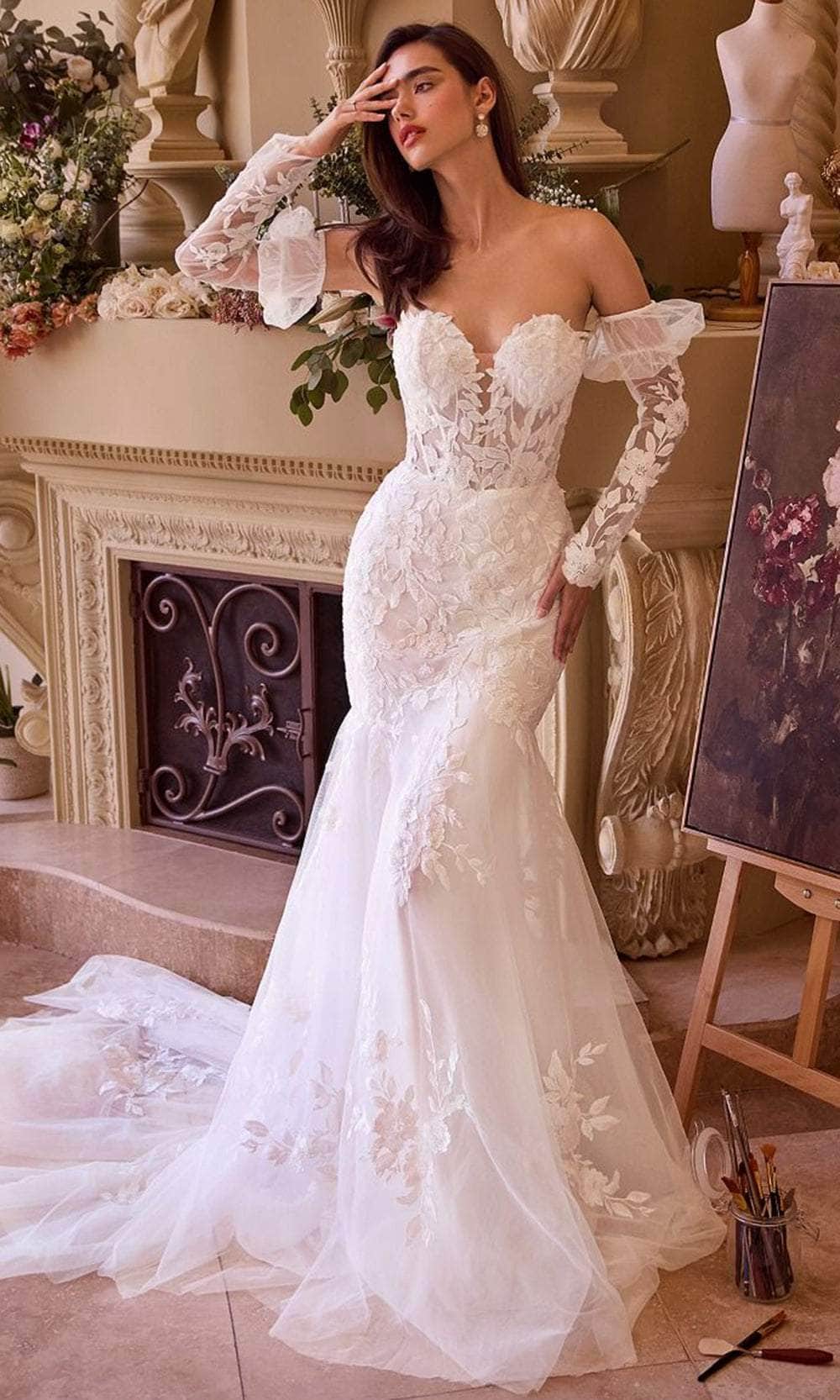 Andrea and Leo WL033 - Gauntlet Sleeve Mermaid Bridal Gown - designer wedding dress at Silhouette Dresses