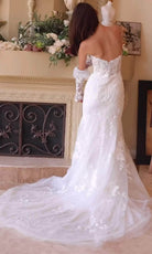 Andrea and Leo WL033 - Gauntlet Sleeve Mermaid Bridal Gown - back view