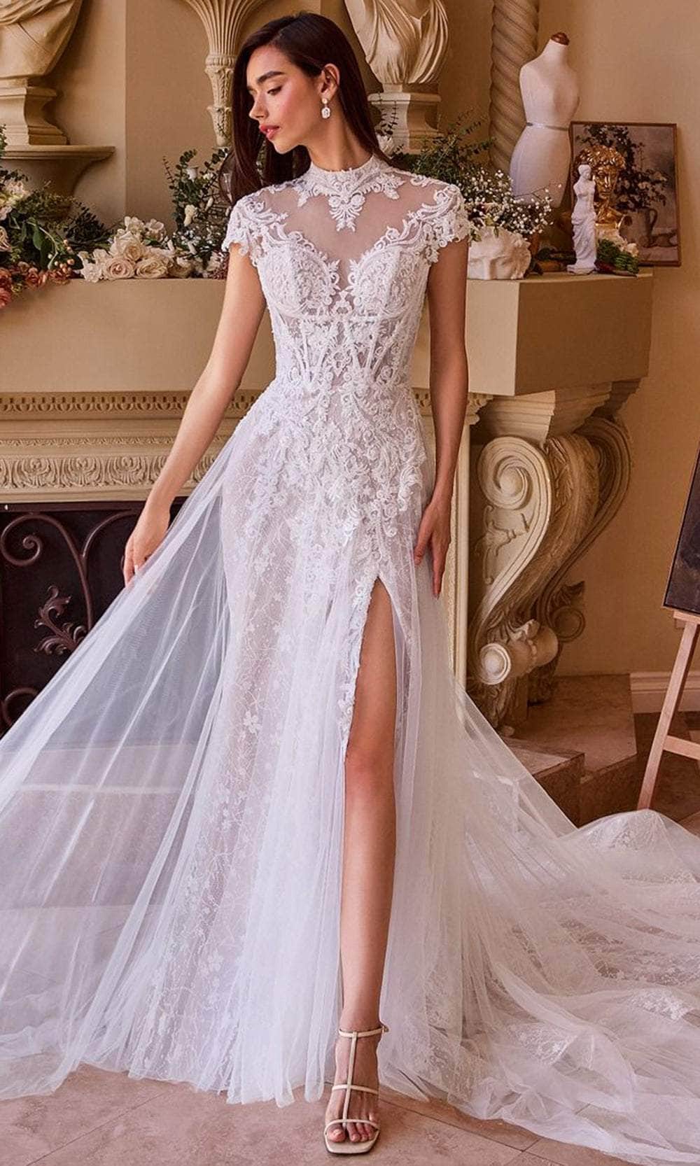 Andrea and Leo WL035 - High Neck Tulle Bridal Gown - designer wedding dress at Silhouette Dresses