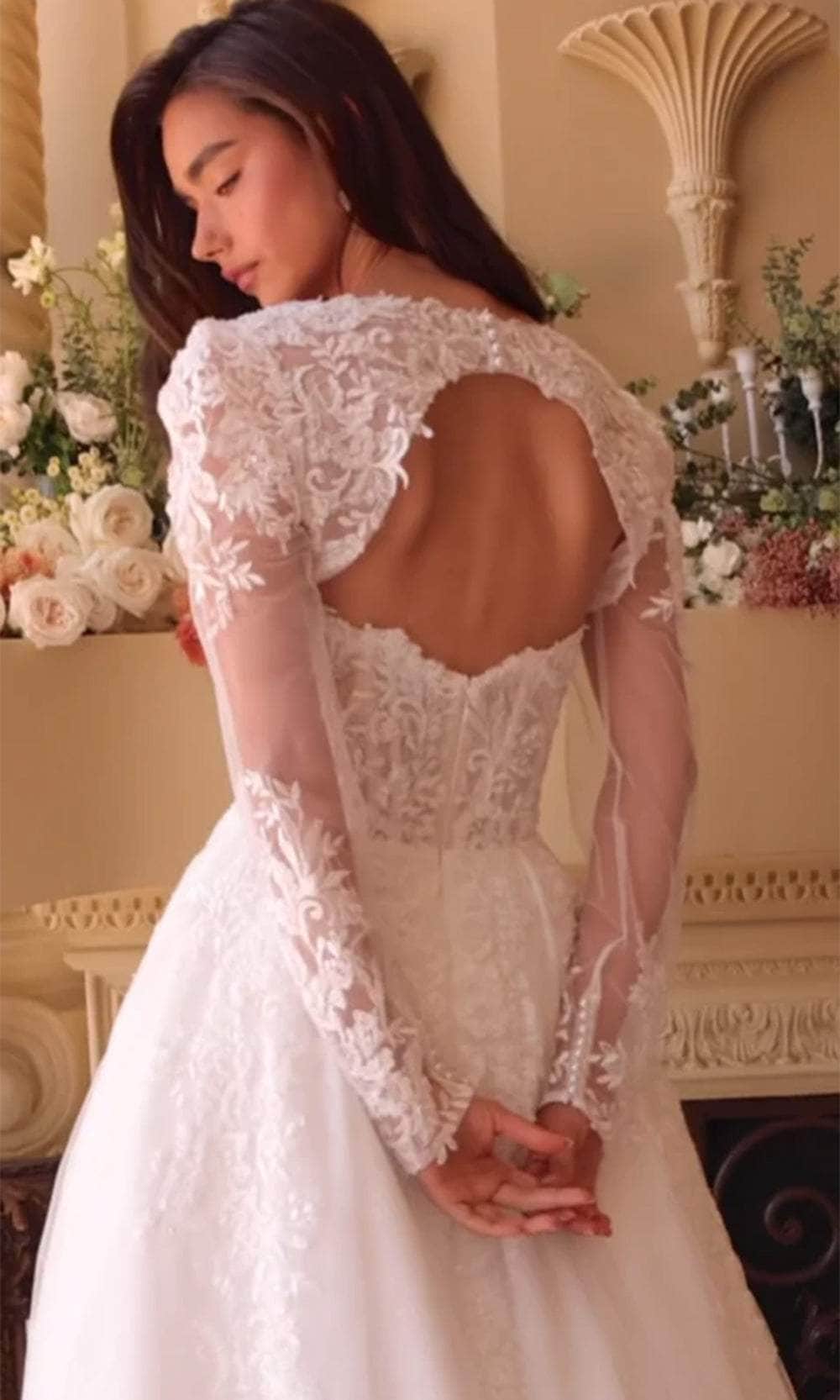 Andrea and Leo WL037 - Plunging Sweetheart Bridal Gown - back view