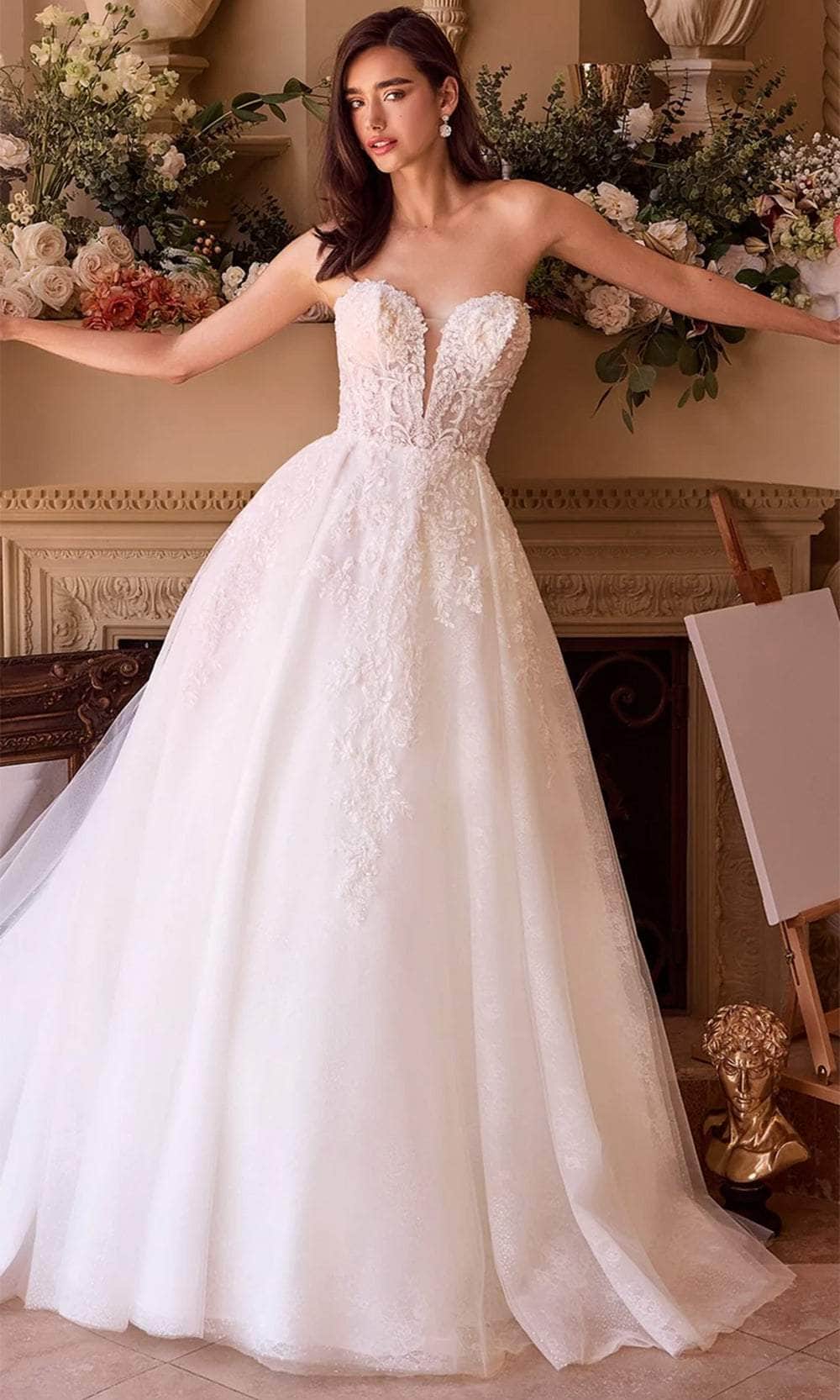 Andrea and Leo WL037 - Plunging Sweetheart Bridal Gown - Silhouette Dresses