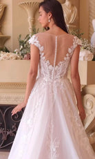Andrea and Leo WL038 - Illusion Bateau A-Line Bridal Gown - back view