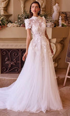 Andrea and Leo WL040 - High Neck Applique Bridal Gown - designer wedding dress at Silhouette Dresses