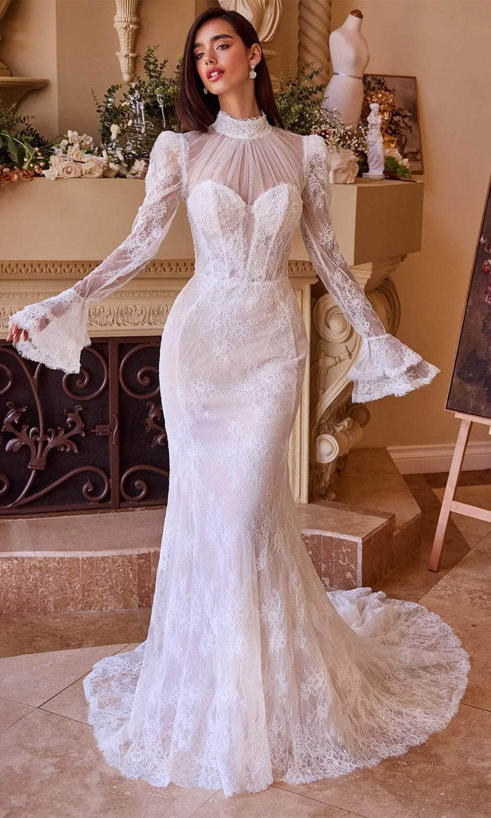 Andrea and Leo WL042 - Bell Sleeve Mermaid Bridal Gown - designer wedding dress at Silhouette Dresses