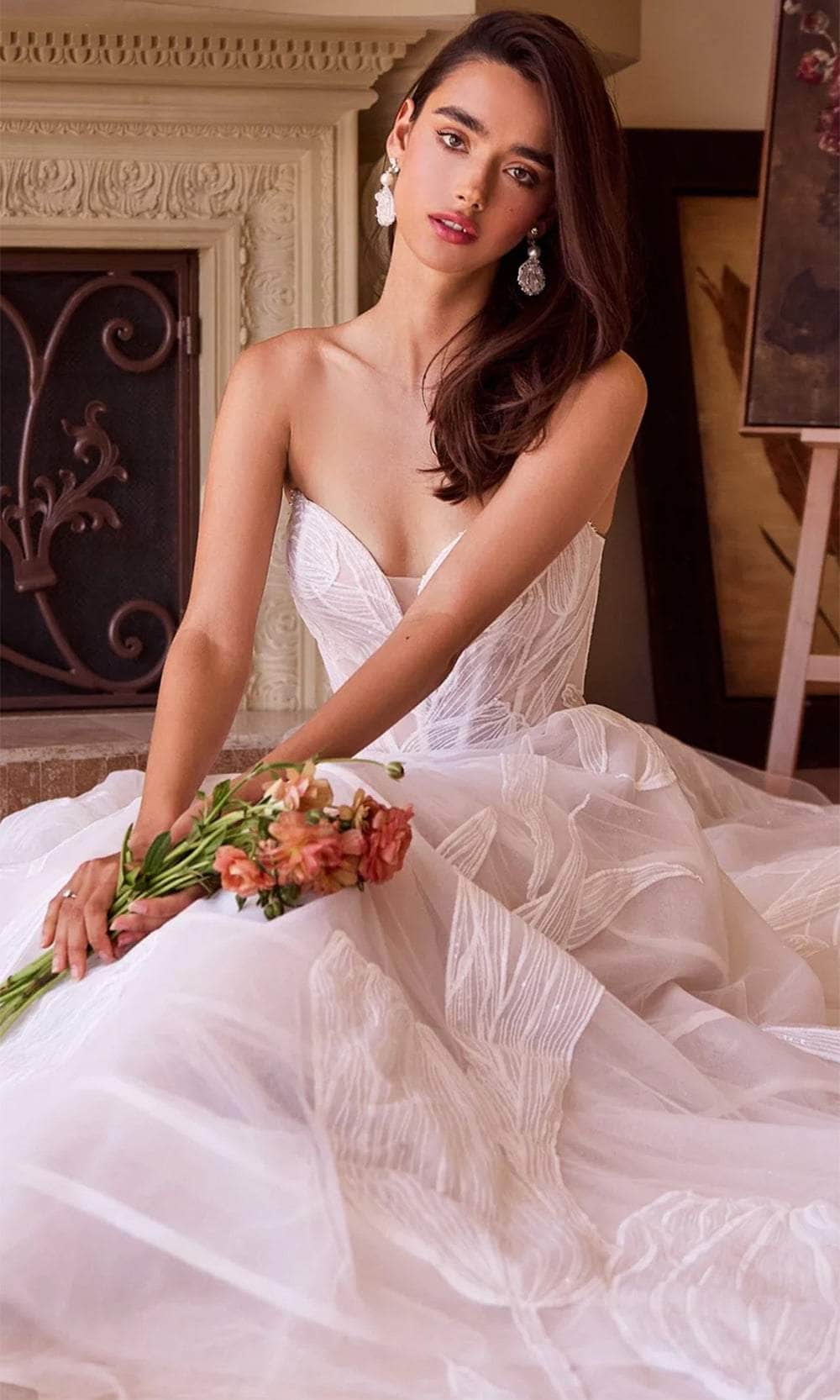 Andrea and Leo WL043 - Tulip Embroidered Bridal Gown - back view