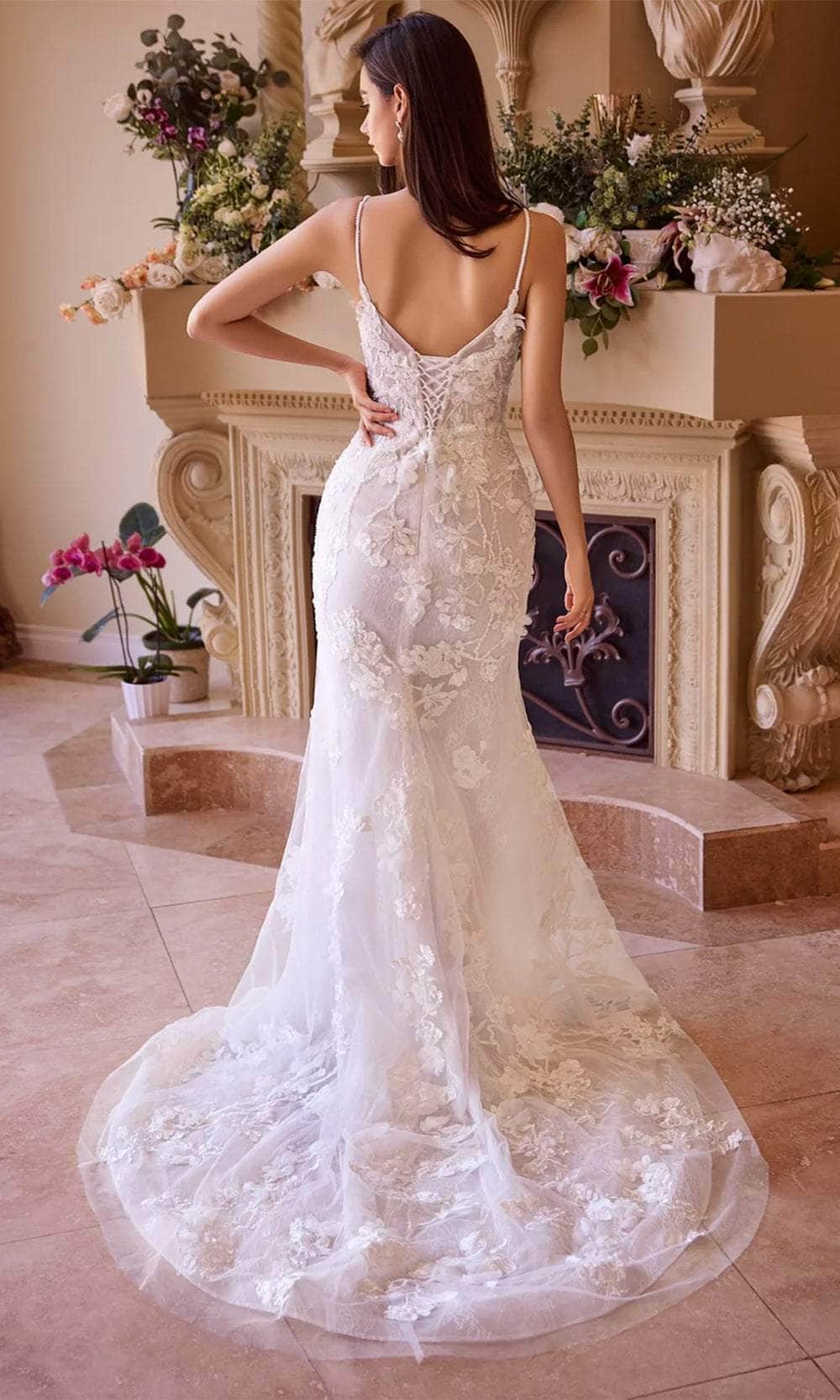 Andrea and Leo WL053 - Sleeveless Floral Bridal Gown - back view