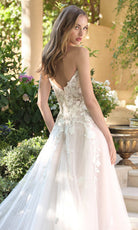 Andrea and Leo WL070 - Illusion Plunge Floral Wedding Dress