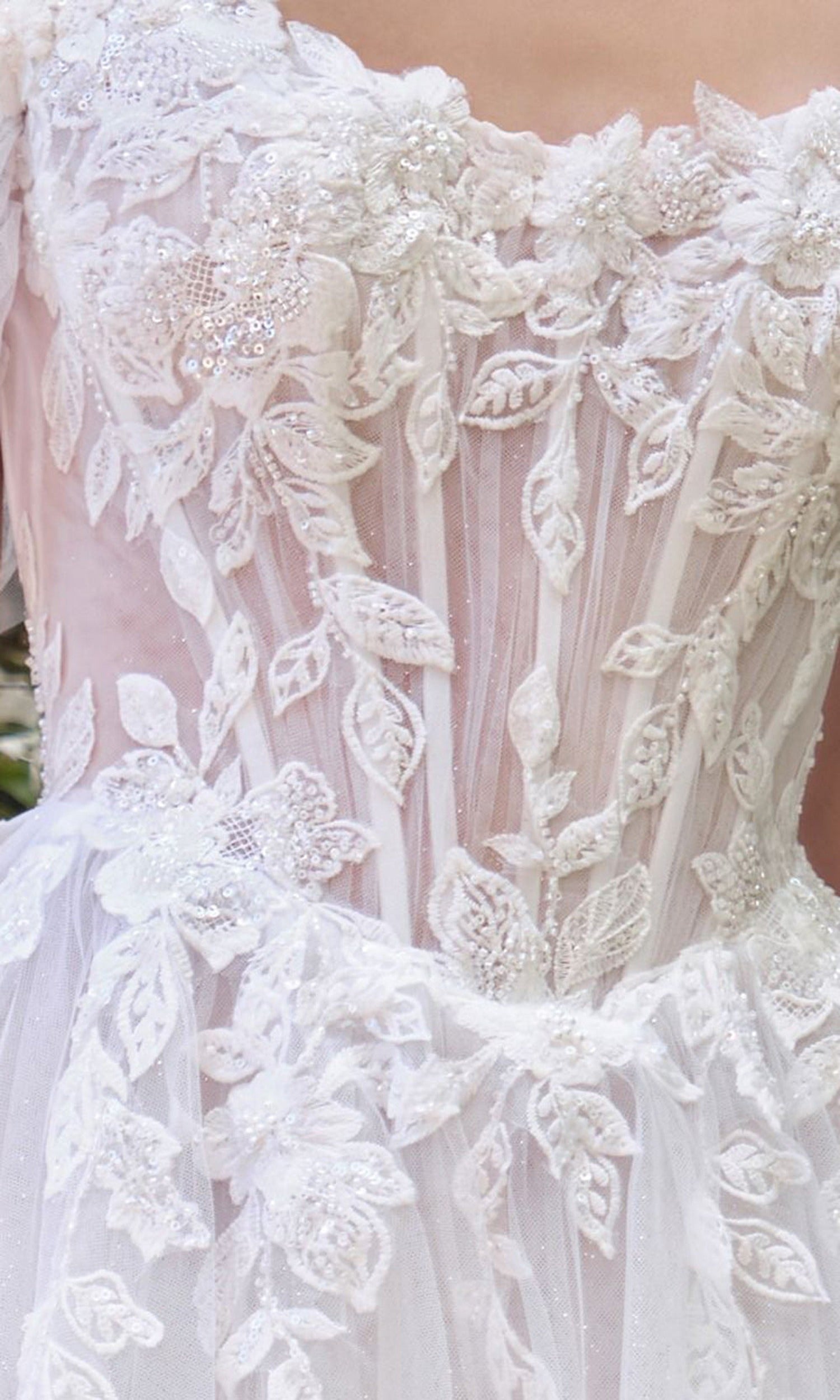 Andrea and Leo WL089 - Off Shoulder Lace Embroidered Bridal Gown