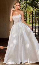 Ladivine CC511W - Embroidered Corset Mikado Bridal Dress