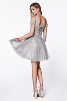 Cinderella Divine CD0132 - Cold Shoulder A-Line Cocktail Dress