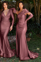 Ladivine CD979 - Satin Asymmetric Formal Gown