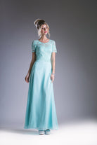Ladivine CF160 - Lace Bodice Mock Two-Piece Dress