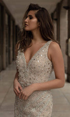 Chic and Holland - HF1521 Sleeveless V-Neck Simple Prom Gown