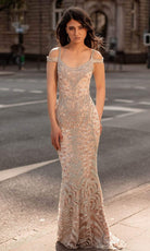 Chic and Holland - HF1559 Beaded Scoop Neck Modest Prom Dress