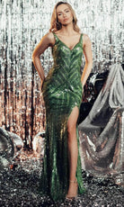 Chic and Holland AF330105 - Dazzling Sequin Sleeveless Prom Gown