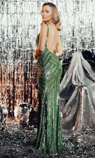 Chic and Holland AF330105 - Dazzling Sequin Sleeveless Prom Gown - back view