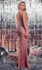 Chic and Holland AF330136 - Sparkling Sequin One Sleeve Prom Gown