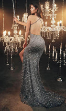 Chic and Holland AF330150 - Crisscross Back Beaded Prom Dress - back view