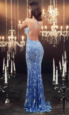 Chic and Holland AF330160 - Dual Straps Beaded Prom Dress - back view