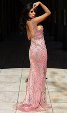 Chic and Holland AN1403 - Bedazzled V-Neck Prom Dress