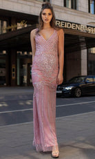 Chic and Holland AN1452 - V-Neck Racerback Prom Dress - Silhouette Dresses