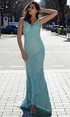 Chic and Holland AN1459 - Scoop Back Sequin Prom Gown - Silhouette Dresses