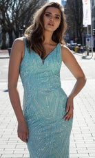 Chic and Holland AN1459 - Scoop Back Sequin Prom Gown - detail view