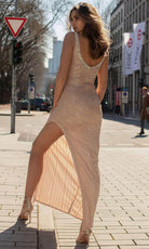 Chic and Holland AN1468 - Scoop Prom Gown With Slit - back view