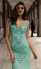 Chic and Holland AN1489 - Embellished V-Back Prom Gown - detail view