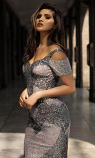 Chic and Holland AN1497 - Sequined Sweetheart Prom Dress - detail view