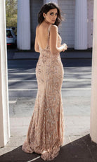 Chic and Holland AN1620 - Sleeveless Embellished Prom Gown - back view